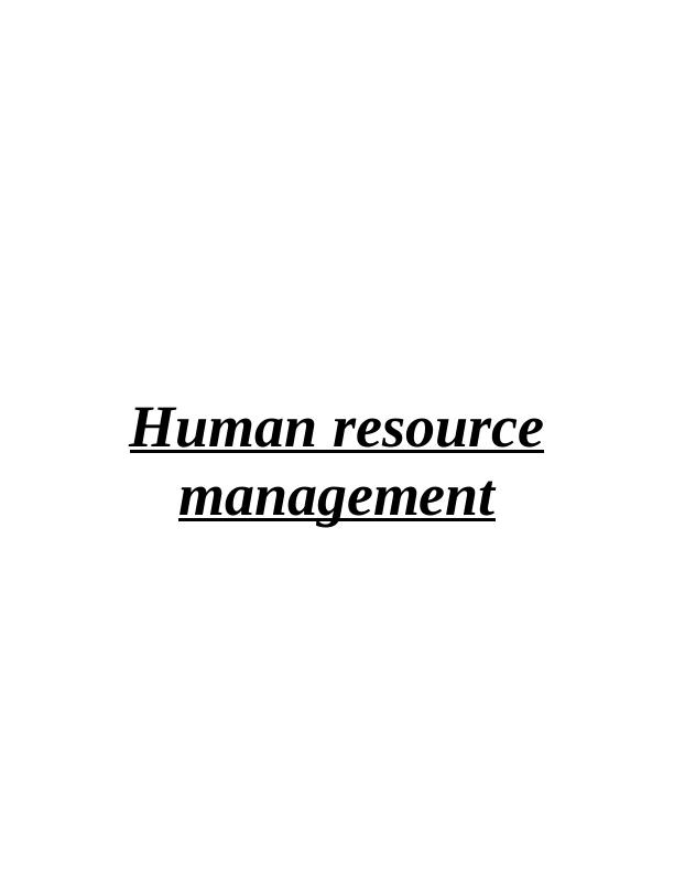 Human Resource Management Assignment - ZARA_1