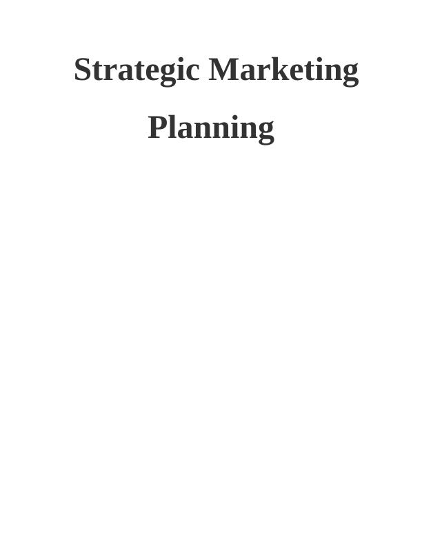 Strategic Marketing Planning for Walmart Inc.