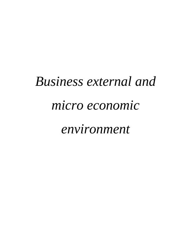 Business External and Micro Economic Environment_1