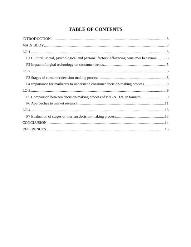 Tourism Consumer Behaviour And Insight - Desklib