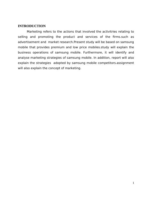Introduction to Marketing - Assignment Sample_3