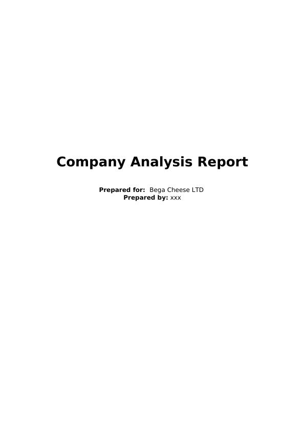 Company Analysis Report Assignment_1