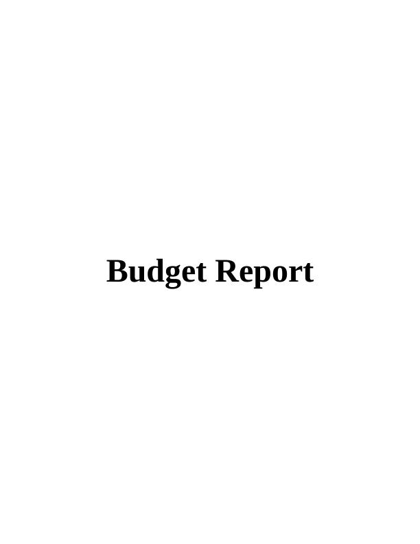 Budget Report: Analysis, Financing Sources, Ratio Calculation, and Conclusion_1
