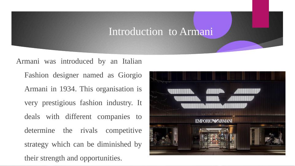 SWOT & PESTLE Analysis of Giorgio Armani