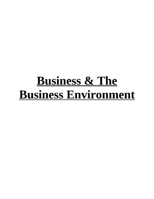 Business and the Business Environment_1