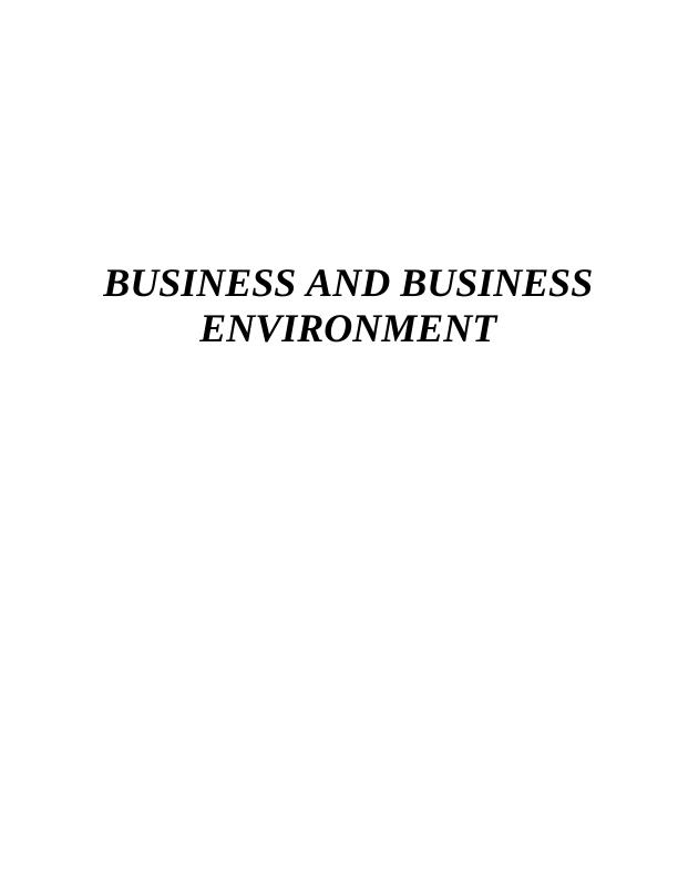 Business and Business Environment of Tesco - Report_1