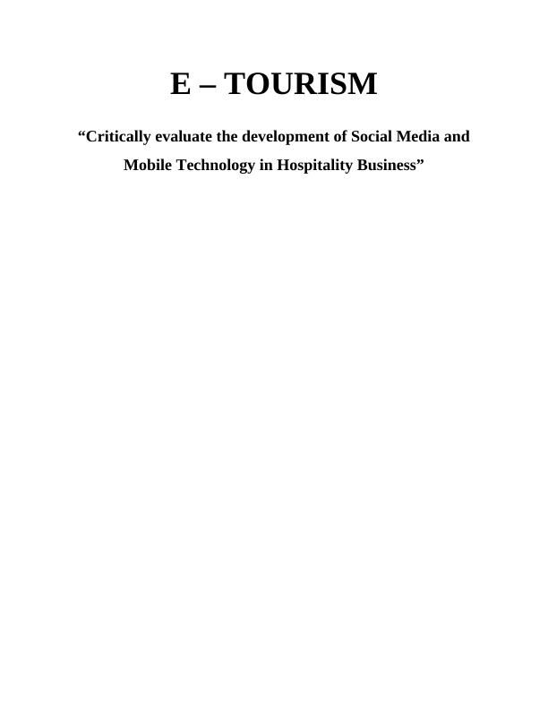 Social Media and Mobile Technology in Hospitality Business_1