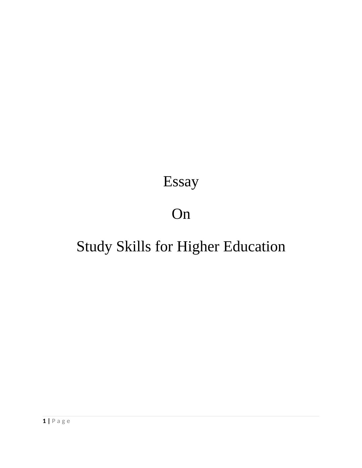 essay on study skills