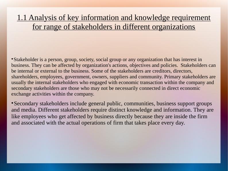 Analysis of Information and Knowledge Requirements for Stakeholders_1