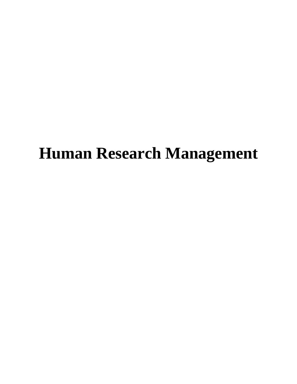 human research management