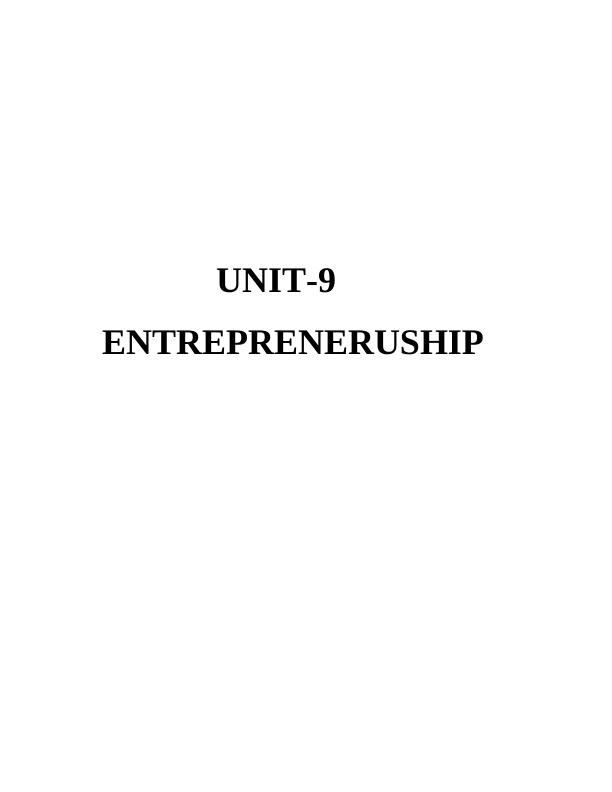 Unit 9 Entrepreneurial Ventures_1