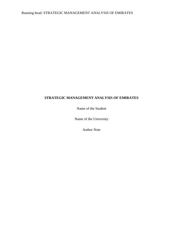 Strategic Management Analysis of Emirates- PDF_1