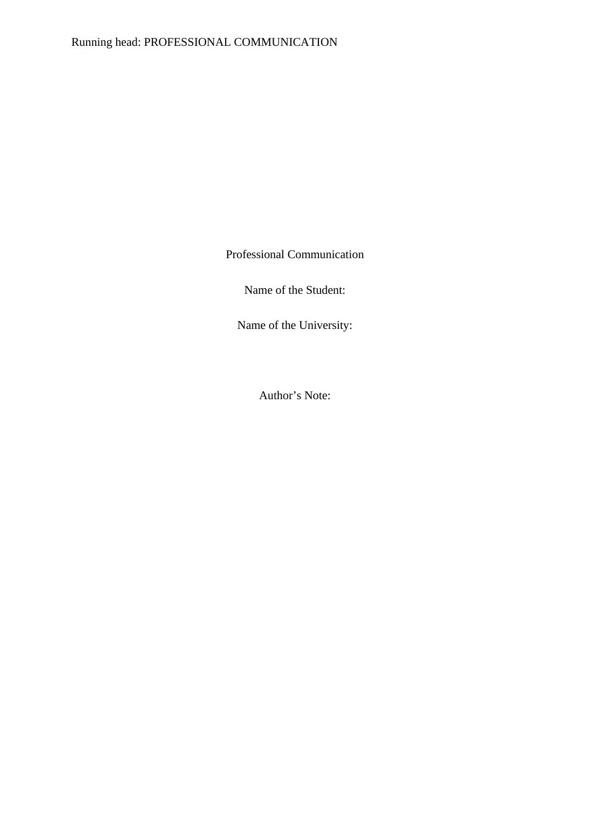 Professional Communication Assignment_1