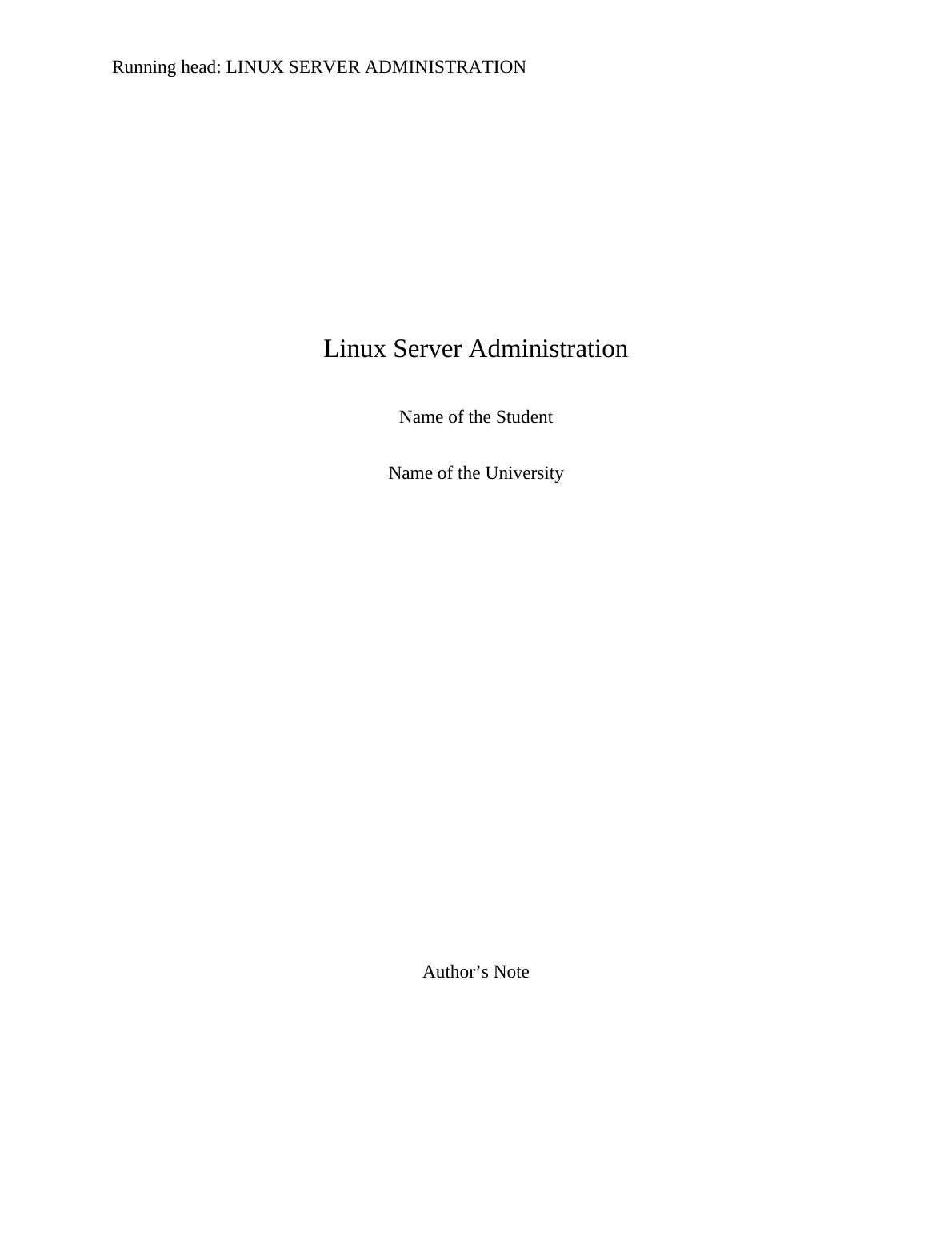 Linux Server Administration Assignment_1