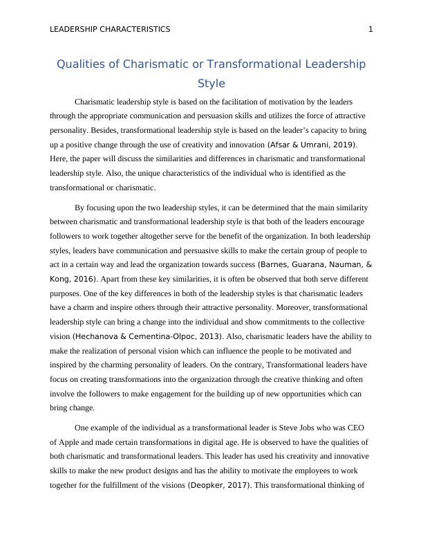 Qualities of Charismatic or Transformational Leadership Style_2