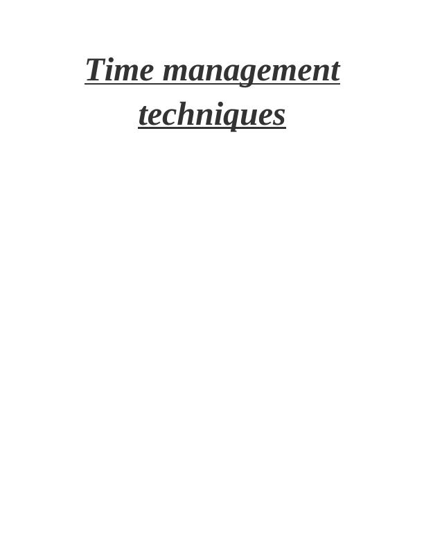 Time Management Techniques_1