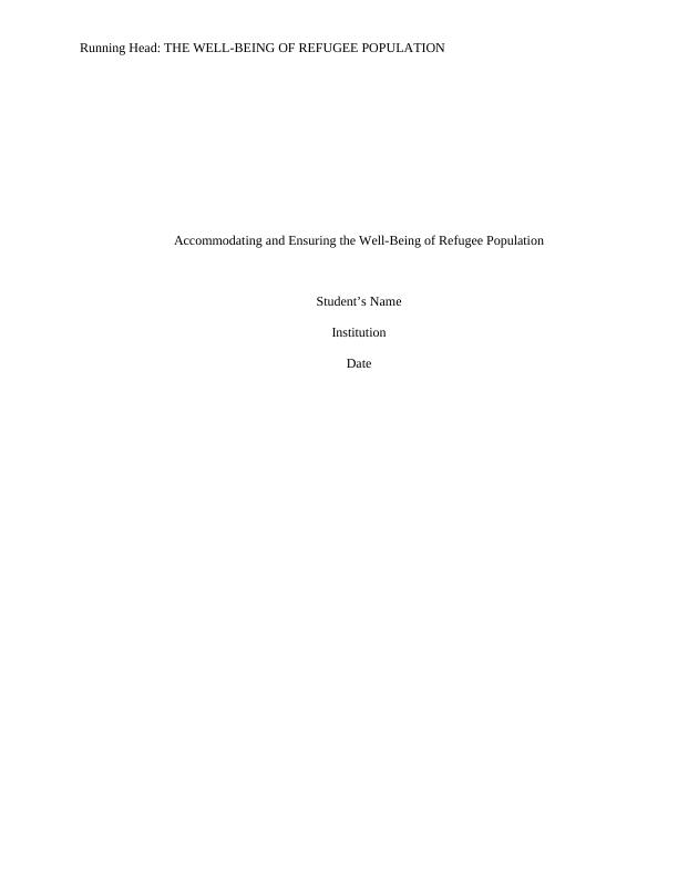 Well-Being of Refugee Population Assignment_1