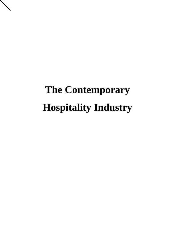The Contemporary Hospitality Industry Assignment - Marriott hotel_1