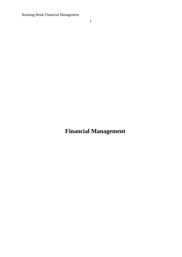 Financial Management of Apple Inc - Report_1