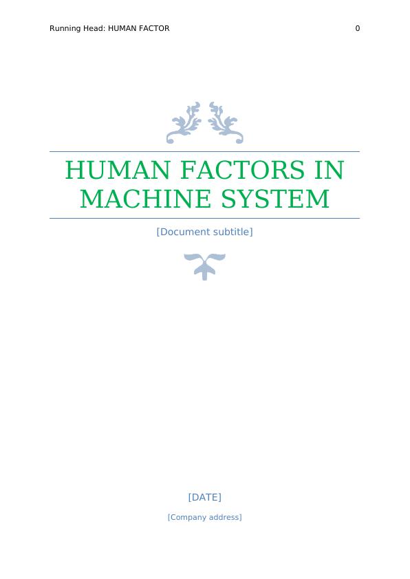 Human Factors in Machine System_1