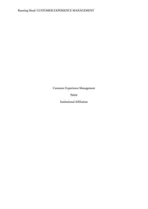 Assignment Customer Experience Management_1