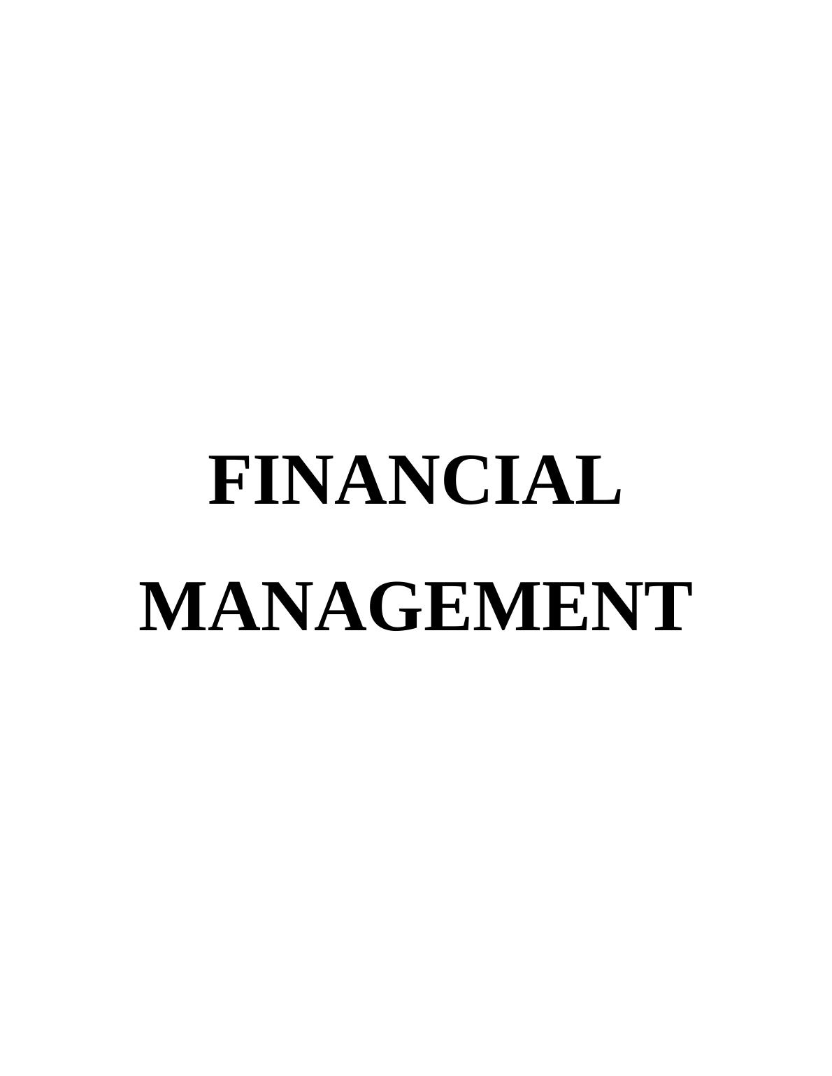 assignment of financial management