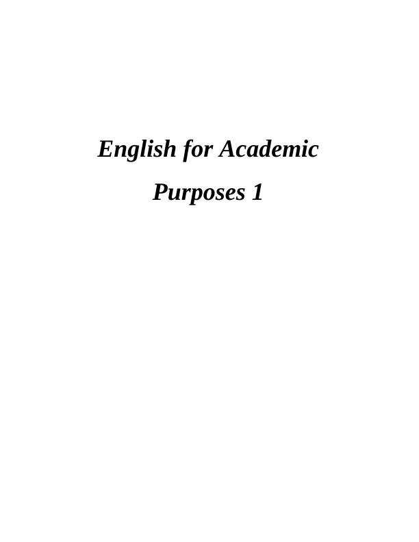 English for Academic Purposes  Assignment_1