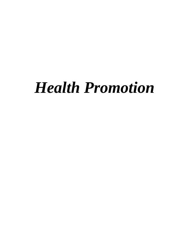 Health Promotion INTRODUCTION 1 TASK 11_1