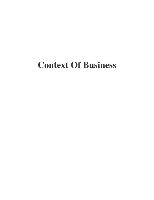 Context of Business Assignment | Tesco_1
