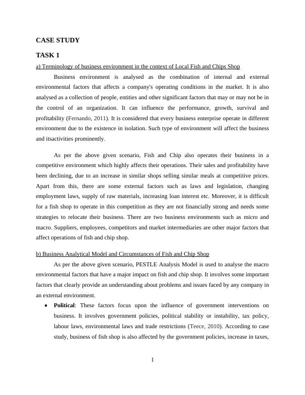 case study on business environment pdf