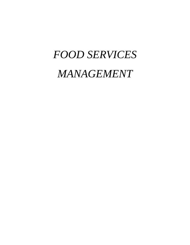 thesis title about food service management