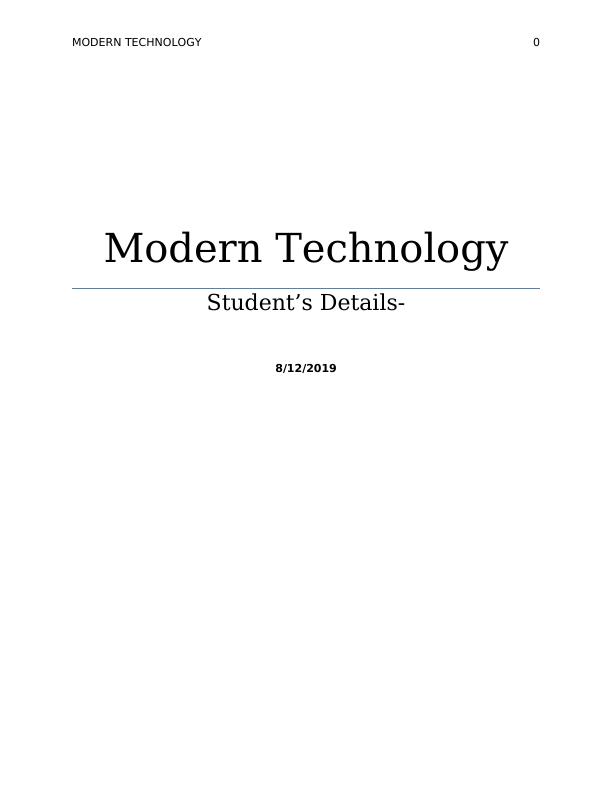 assignment on modern technology