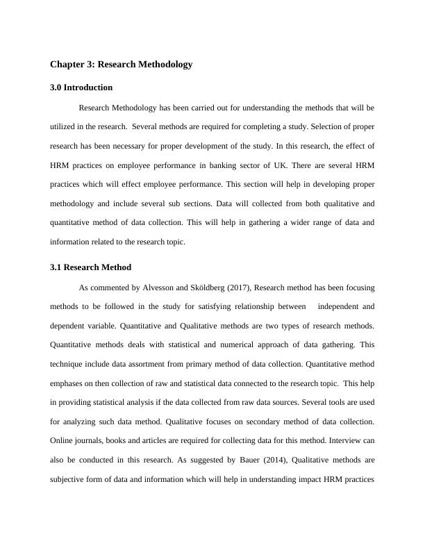 Impact of HRM practices in Banking Sector of the UK - Research Methodology_3