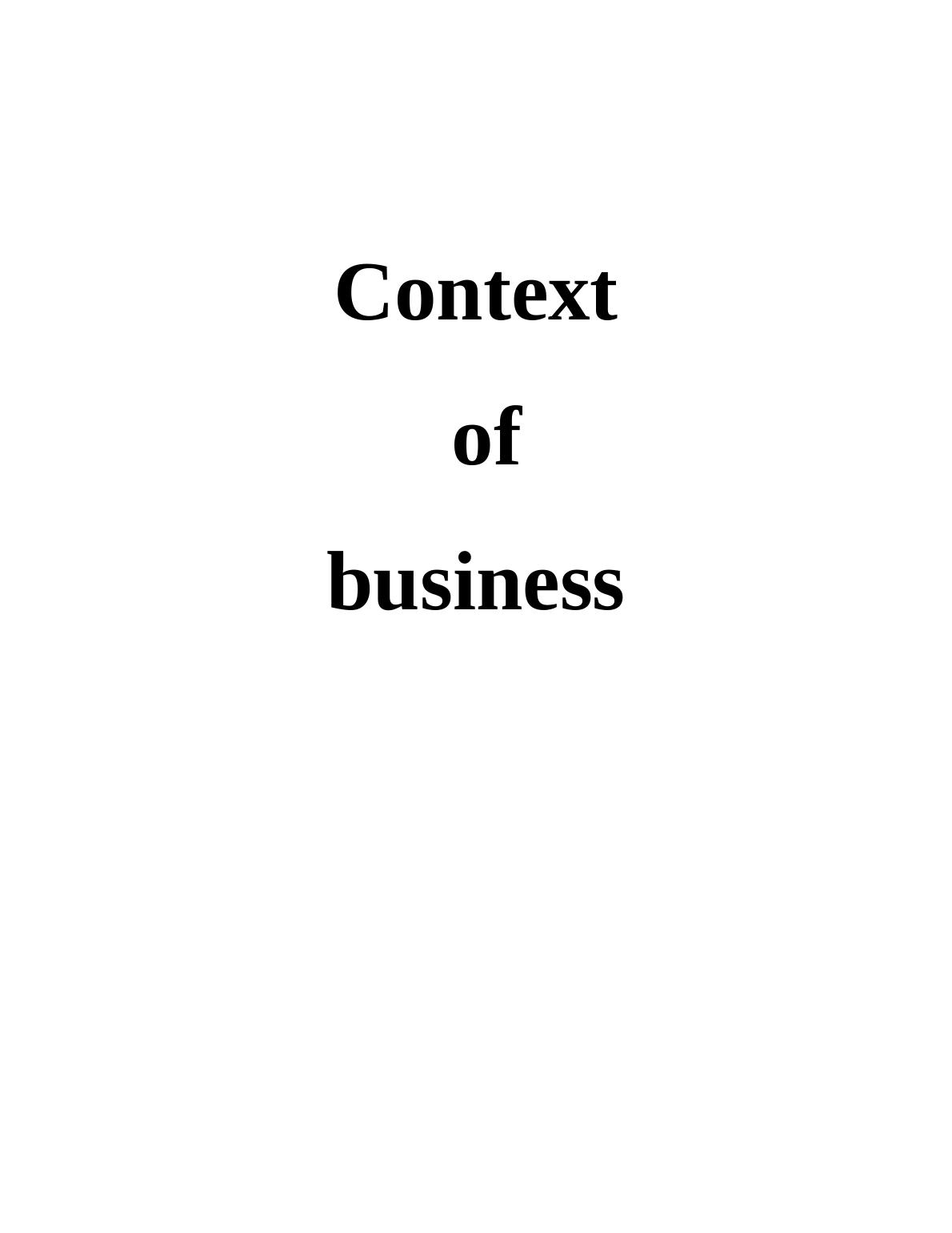 business context and its management assignment