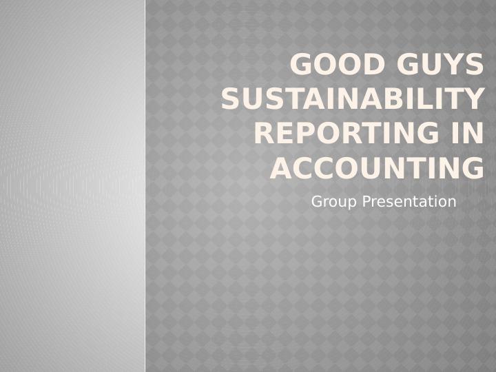 Sustainability Reporting in Accounting: Doc_1