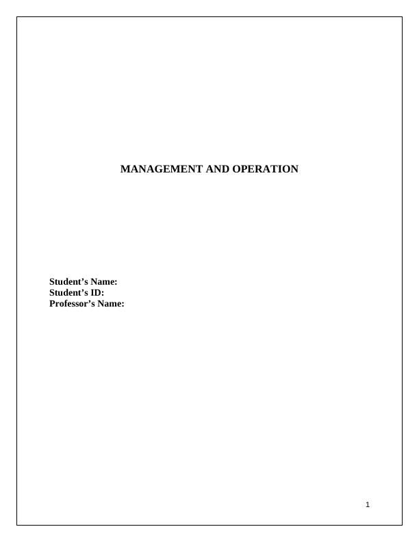 Role of Managers and Leaders in Operations Management_1
