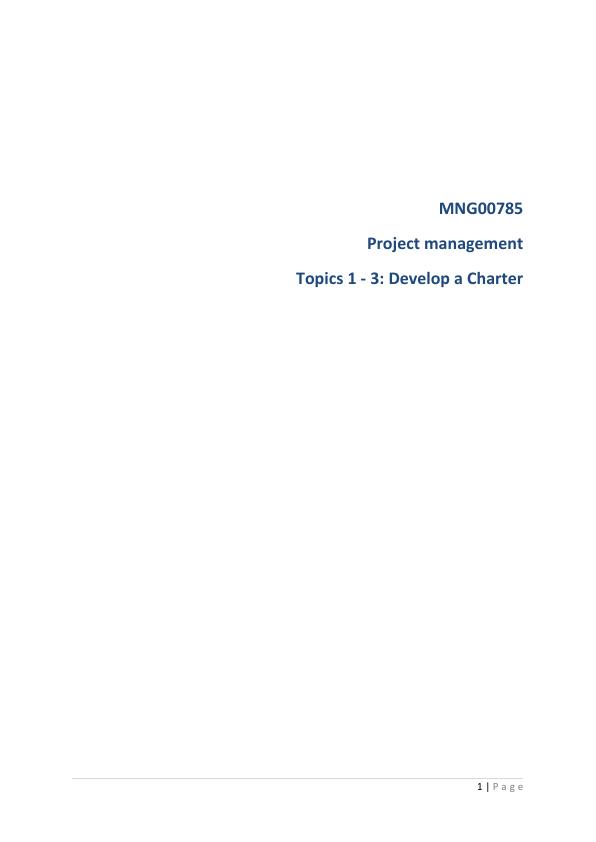 Developing a Charter for Project Management_1