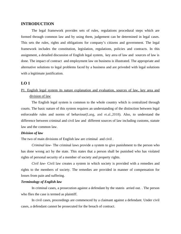 The Legal Framework and Legal Solution : Assignment_3