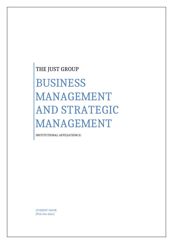 The Just Group Business Management and Strategic Management_1