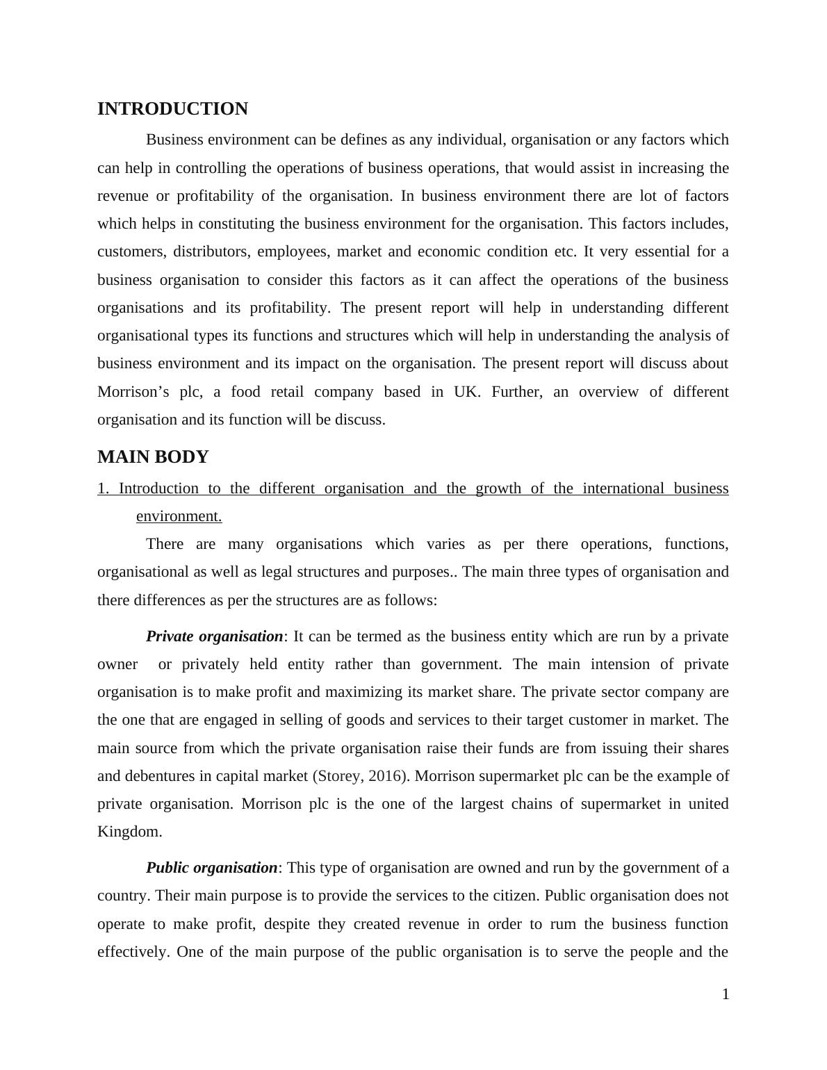 Organisational Types, Functions and Structures - Assignment