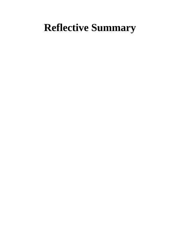 Reflective Summary on Academic Skills and Year_1