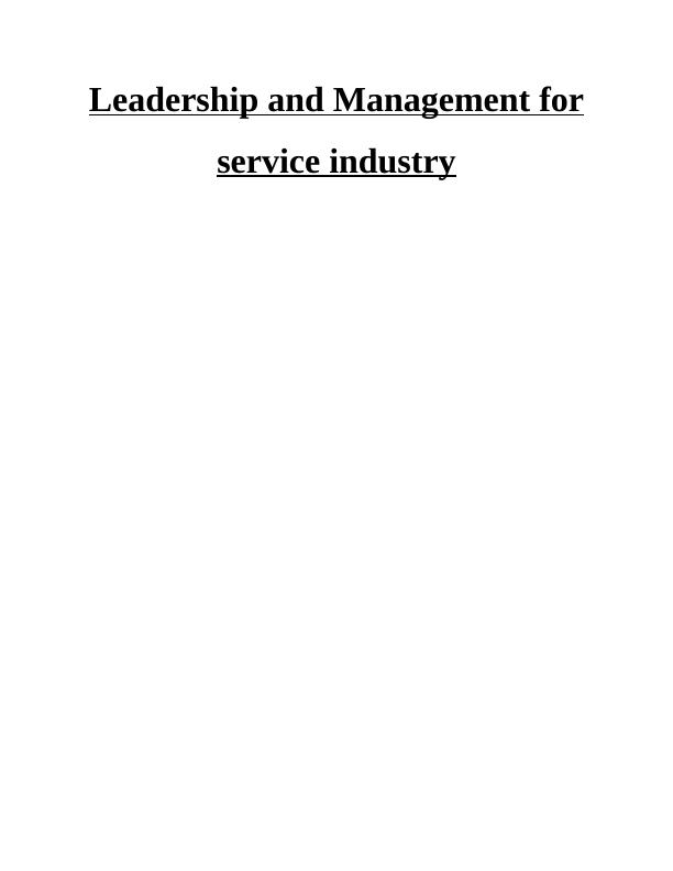 Leadership and Management in Service Industry_1