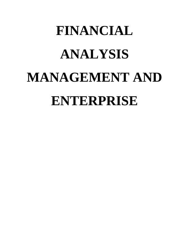 (PDF)Financial Analysis Management and Enterprise - Assignment_1