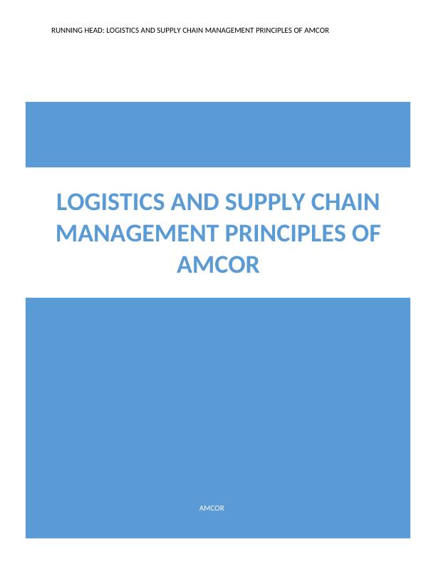 logistics and supply chain management assignment