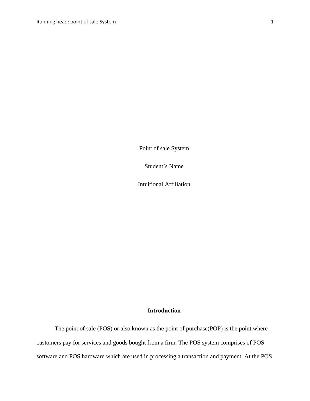 Point of Sale Systems