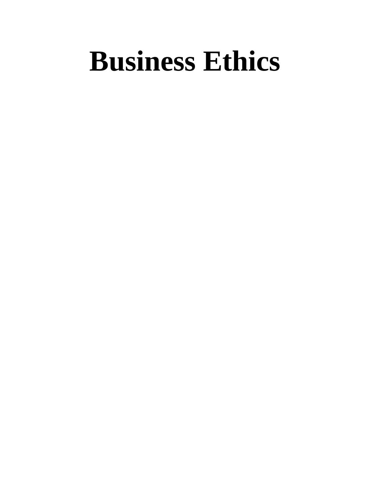 Business Ethics Articles and Findings