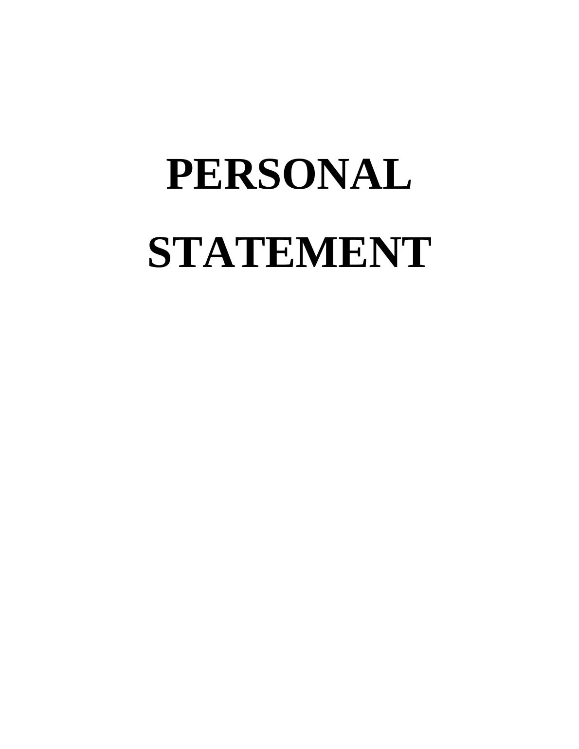 personal statement civil service