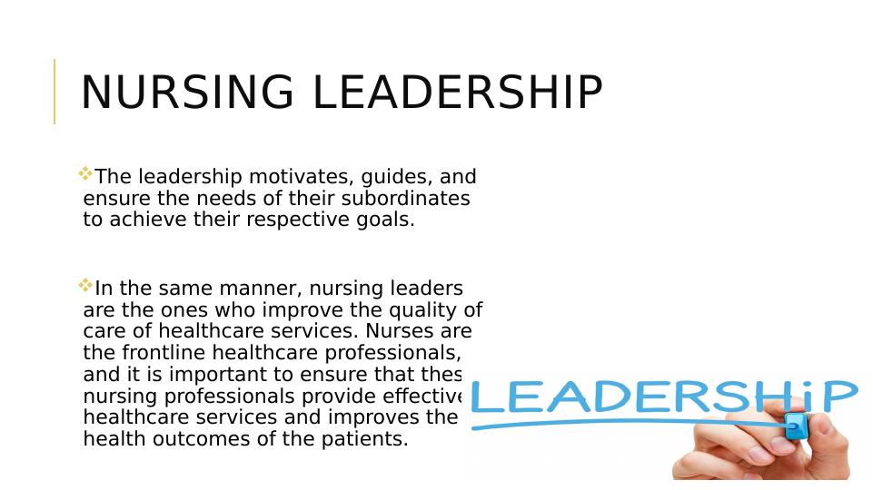 The Assignment on Nursing Leadership in Clinical Practice_2