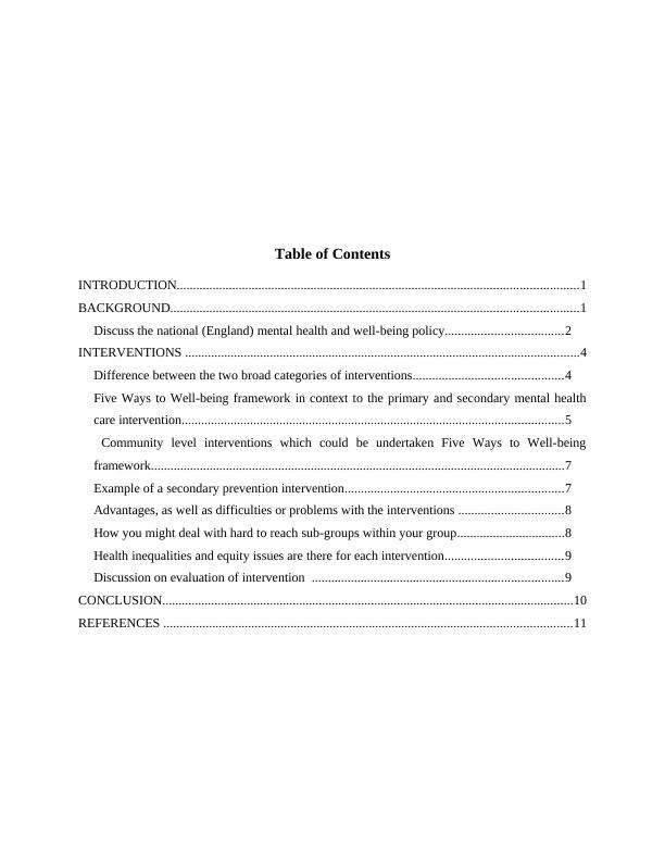 Interventions To Improve Mental Health And Well Being Of Adults Desklib 6588