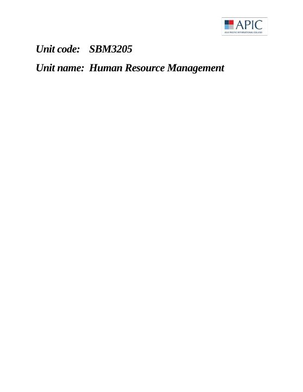 Human Resource Management :   Solved Assignment_1